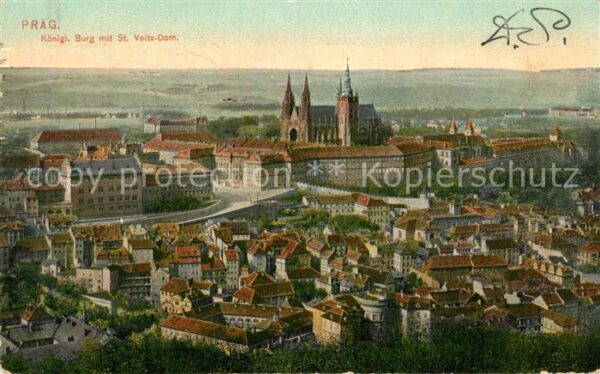 Prag Prahy Prague Königliche Burg mit St Veits Dom