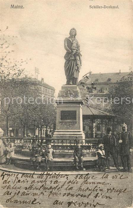 Mainz Rhein Schiller Denkmal Statue