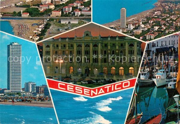 Cesenatico Teilansichten Hochhaus Strand Grand Hot