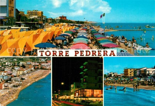 Torre Pedrera Strand Hotel Nachtaufnahme Fliegeraufna
