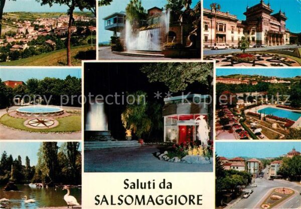 Salsomaggiore Panorama Teilansichten Park Schwanentei