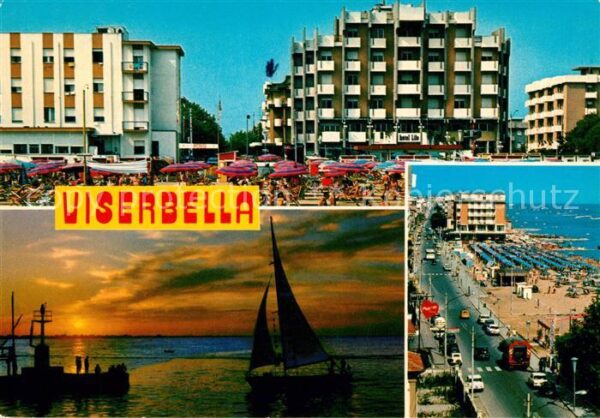 Viserbella di Rimini Strand Hotels Uferstrasse Abendstimmung