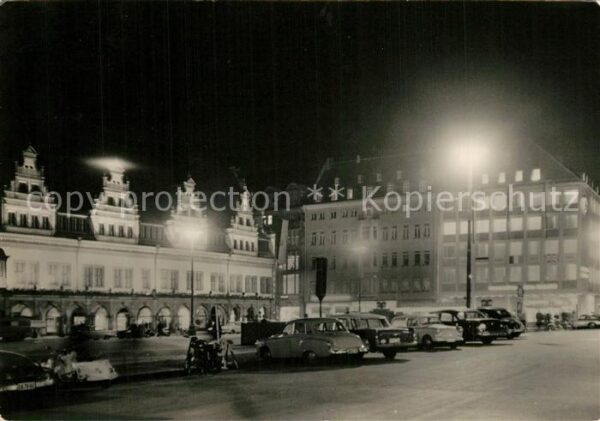 Leipzig Messehaus am Markt Messestadt Nachtaufn