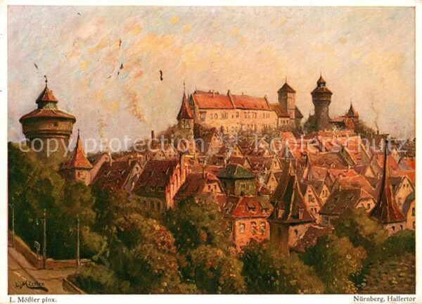 Nuernberg Hallertor nach Originalgemälde von Ludw