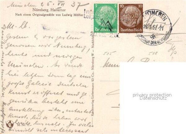 Nuernberg Hallertor nach Originalgemälde von Ludw – Bild 2