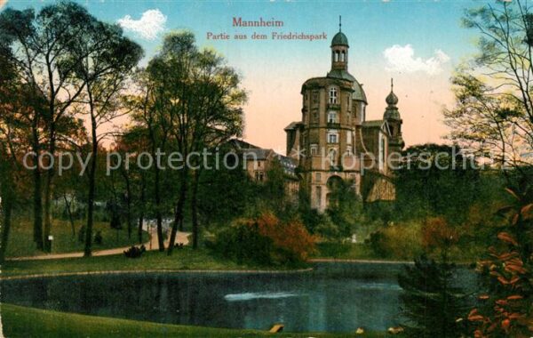 Mannheim Partie aus dem Friedrichspark Prüfstemp