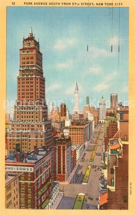New York City Park Avenue from 57th Street Illustrati