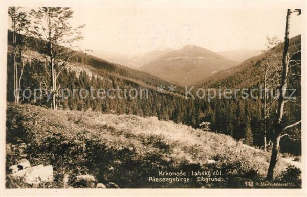 Riesengebirge Krkonose Karkonosze Landschaftspanorama Elbgrund