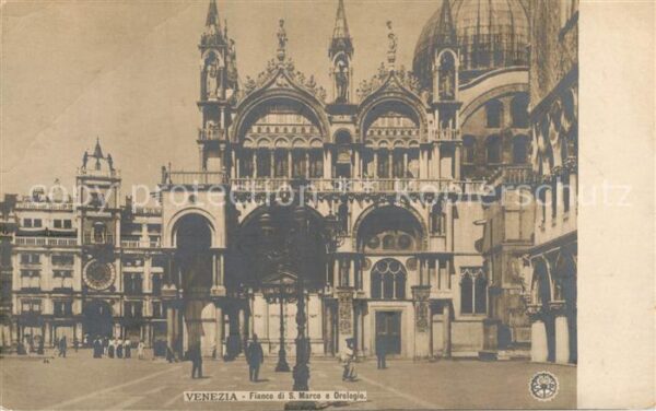 Venezia Venedig Fianco di San Marco e Orologio