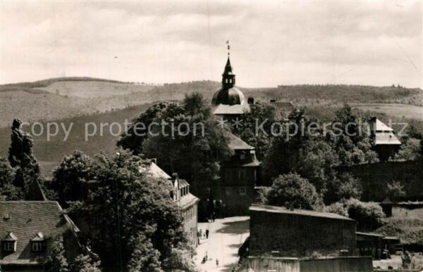 Siegen Westfalen Burgstrasse mit Oberem Schloss