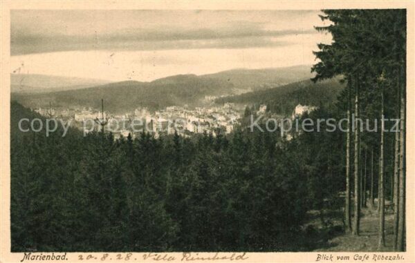 Marienbad Tschechien Boehmen Panorama Blick vom Cafe Rübezahl