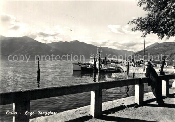Luino Lago Maggiore Uferpartie am See Anleger Fahrgastschif