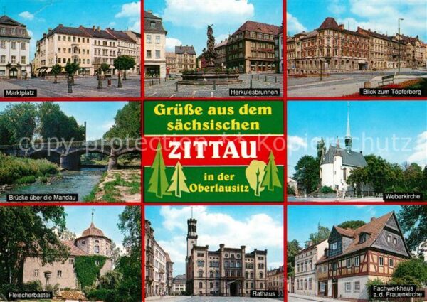 Zittau Marktplatz Mandau Brücke Fleischerbaste