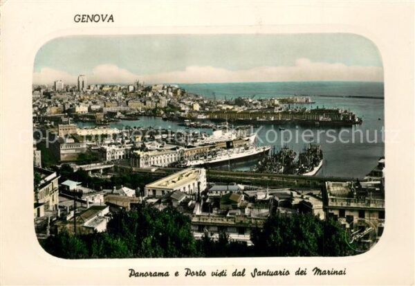 Genova Genua Liguria Panorama e Porto visti dal Santuario de