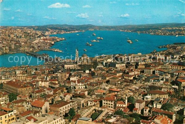 Istanbul Constantinopel Galata Bridge Bosphorus Scufary aerial