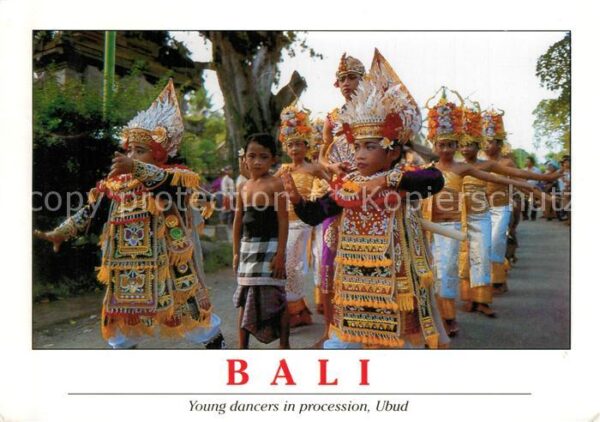 Ubud Young dancers in procession