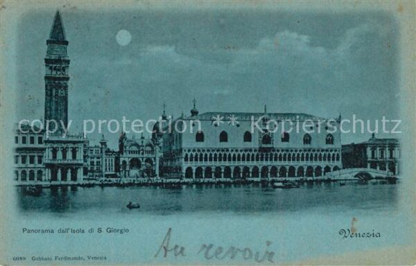Venezia Venedig Panorama Mondschein