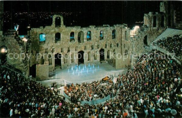 Athens Athen Herodus Theater Nachtaufnahme Aufführun