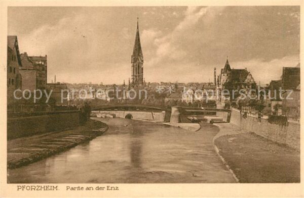 Pforzheim Enz Kirche Brücke