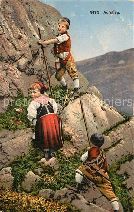 Bergsteigen Klettern Kinder Trachten Adelboden