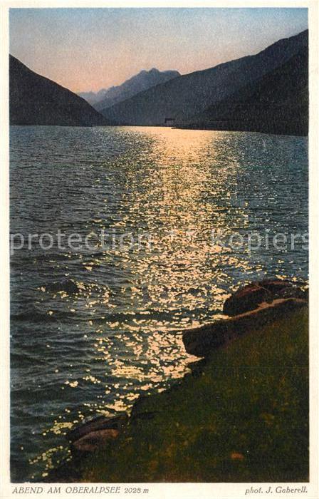 Foto Gaberell J. Nr. 4751 Abend am Oberalpsee