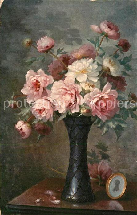 Verlag Tucks Oilette Nr. 8609 Blumen Vase