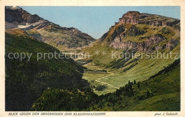 Foto Gaberell J. Nr. 5221 Urnerboden Klausenpasshöhe