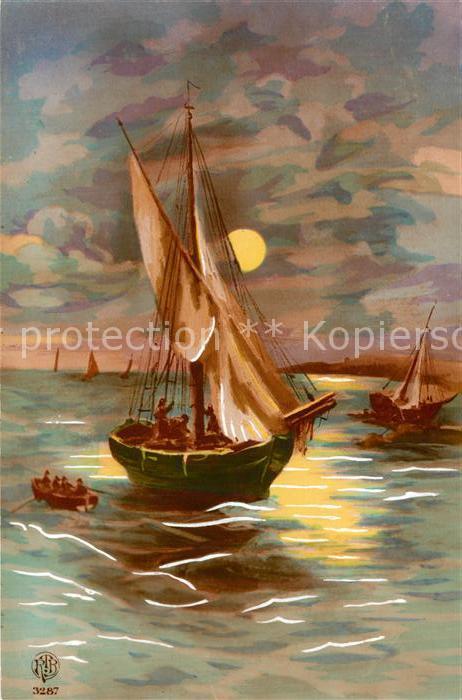 Segelboote Künstlerkarte Verlag-RTB-Nr. 3287