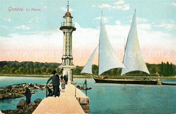 Segelboote Geneve Phare Leuchtturm