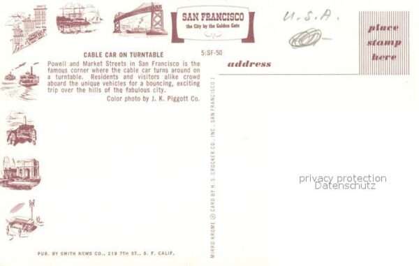 Strassenbahn Cable Car on Turntable San Francisco – Bild 2