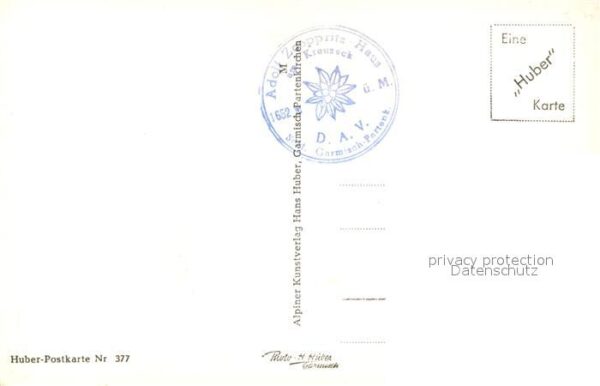 Foto Huber H. Nr. 377 Kreuzeckbahn Zugspitze Höllentalgle – Bild 2