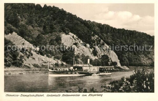 Dampfer Seitenrad Oberweser Bodenwerder Heyerberg