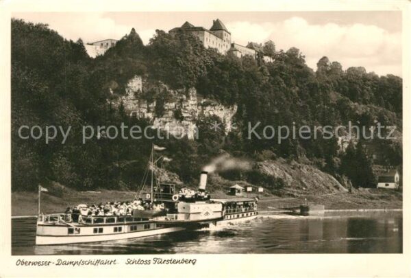 Dampfer Seitenrad Oberweser-Dampfschifffahrt Schloss Fürs