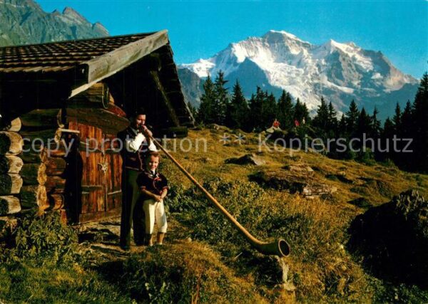 Alphorn Alphornbläser Wengen Sennenbub Jungfrau