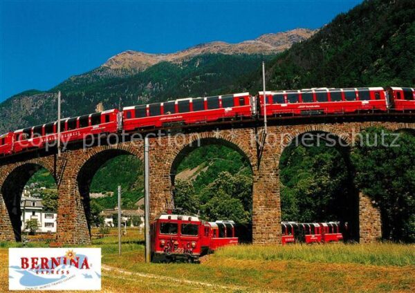 Eisenbahn Bernina-Express Brusio Viadukt der RhB