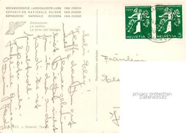 Landesausstellung Zuerich 1939 Glockenturm – Bild 2