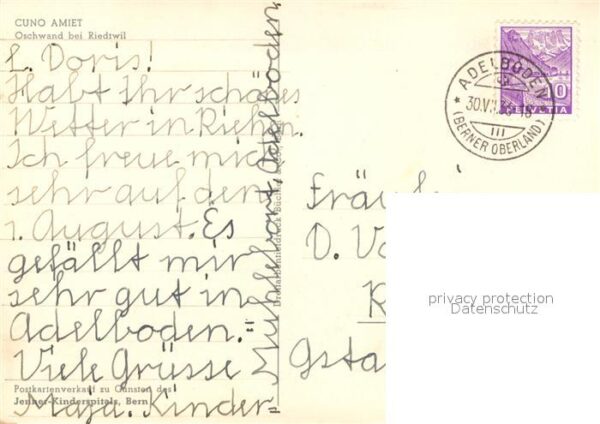 Kuenstlerkarte Cuno Amiet Oschwand bei Riedtwil Mädche – Bild 2
