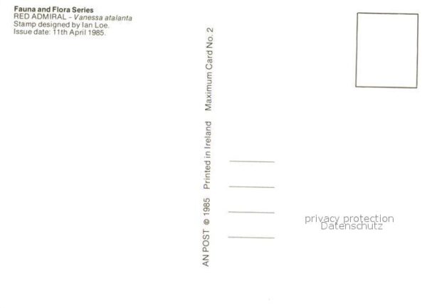 Schmetterlinge Red Admiral Briefmarke Eire – Bild 2