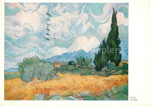 Van Gogh Vincent Getreidefeld mit Cypressen