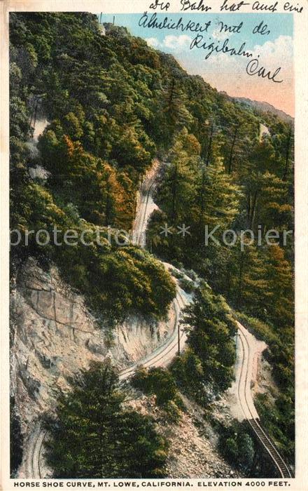 Mount Lowe California Horse Shoe Curve in the mountains