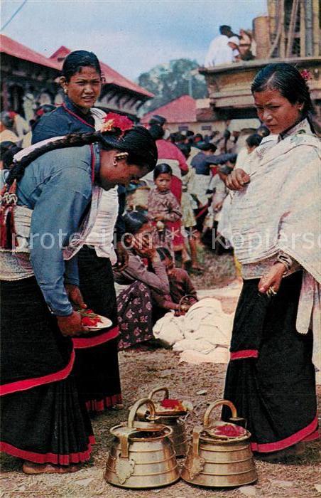 Kathmandu Typical women of Kathmandu valley prepa