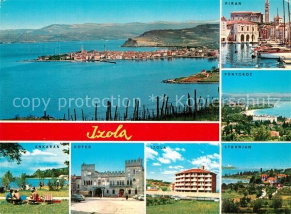 Izola Küstenpanorama Hafen von Piran Portoroz