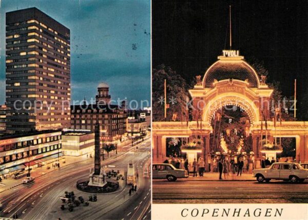 Copenhagen Kobenhavn Vesterbrogade ved nat Tivoli Nachtaufna