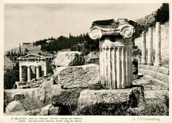Delphi Delfi Porch of the Athenians Ruinen Antike St