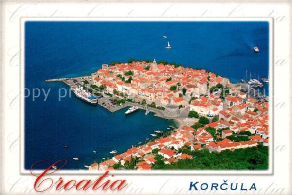 Korcula Altstadt Hafen Fliegeraufnahme