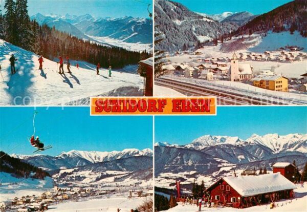 Eben Filzmoos Panorama Wintersportplatz Alpen Skipist