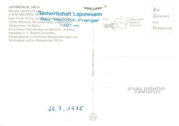 Gschnitz Tirol Laponesalm Berggaststätte Bergwandergeb – Bild 2