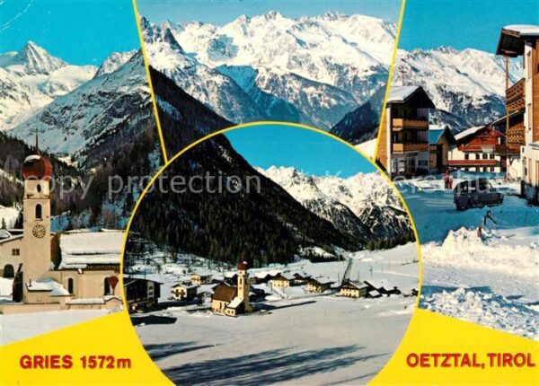 Gries Laengenfeld Tirol Ortsmotiv Kirche Wintersportplatz Alpen