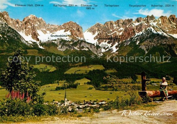 Ellmau Tirol Panorama mit Wilder Kaiser Kaisergebirg