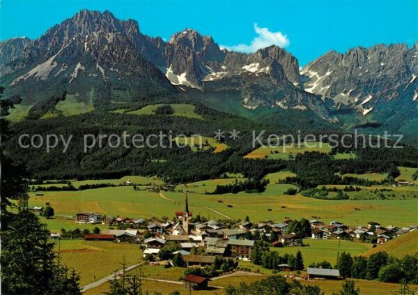 Ellmau Tirol Panorama Sommerfrischort mit Wildem Kai